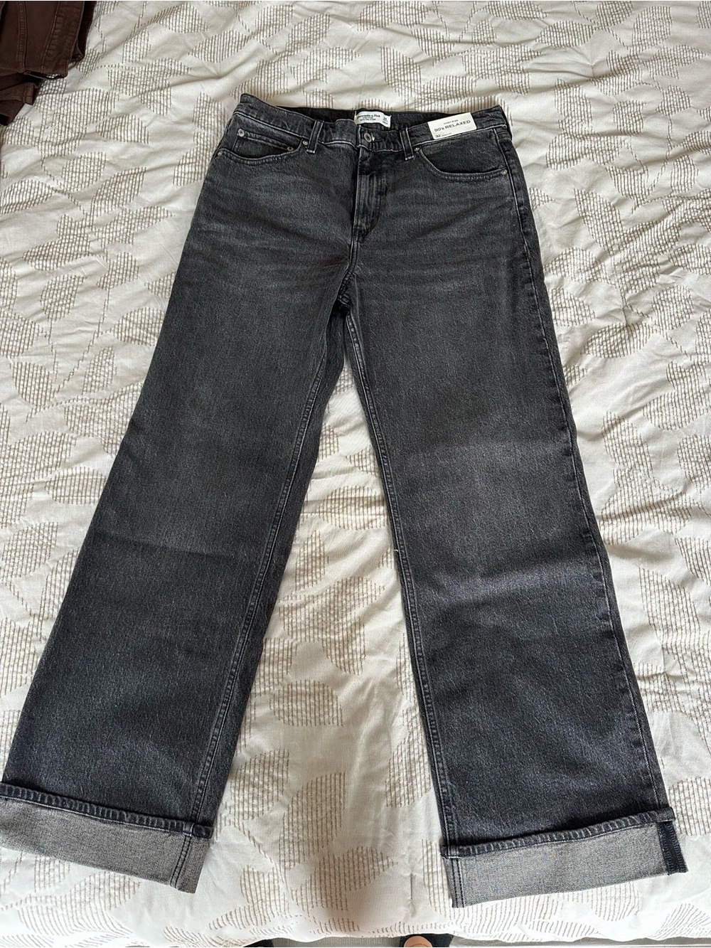 Abercrombie & Fitch Charcoal Black Wide-Leg Jeans